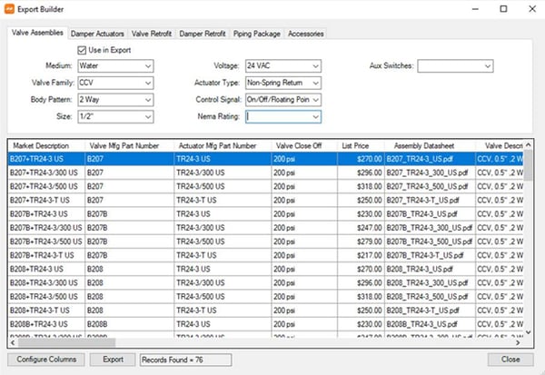 step3-belimo-selectpro-export-builder